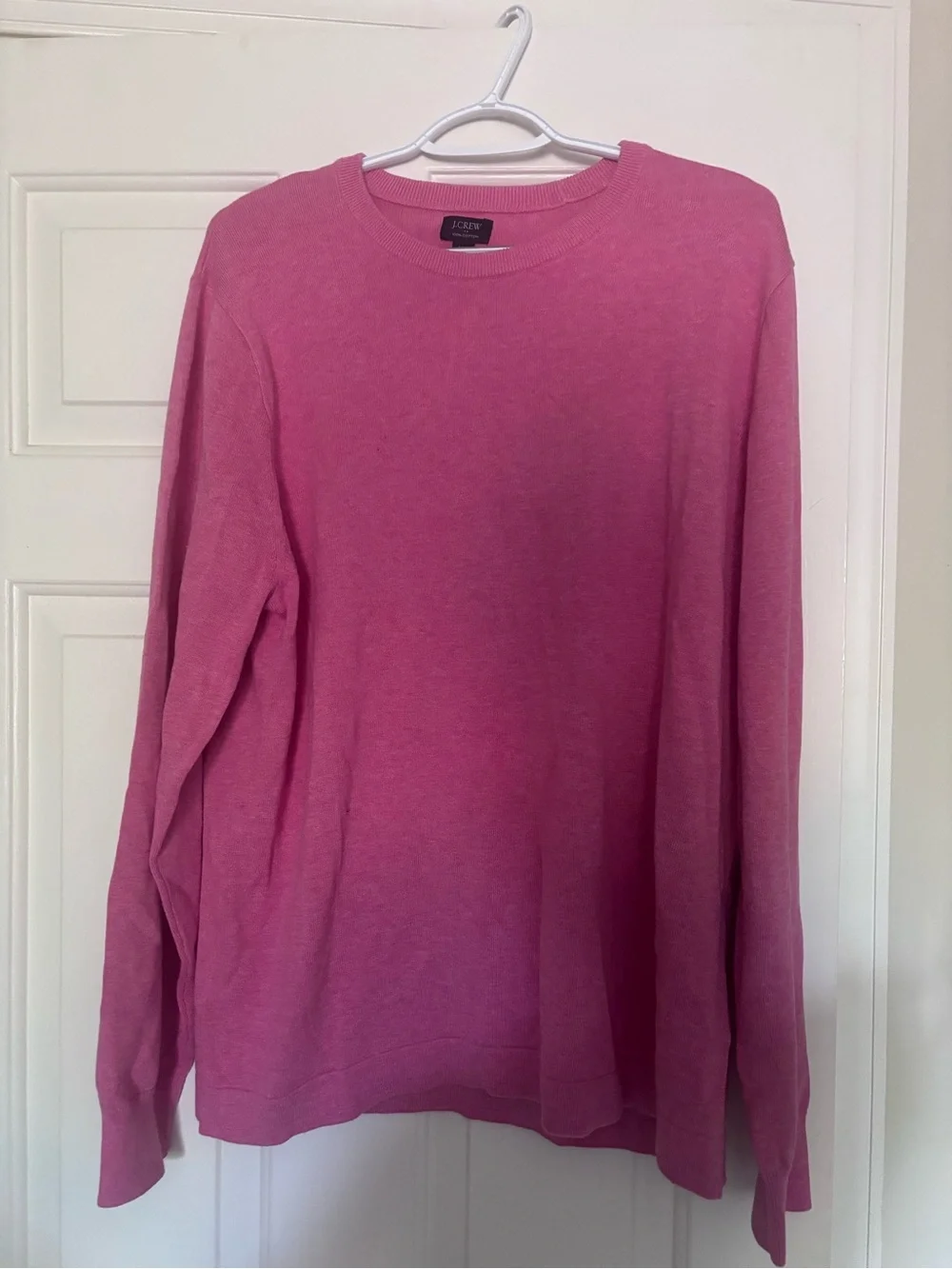 J. Crew Men’s Crewneck Sweater in Bubblegum Pink